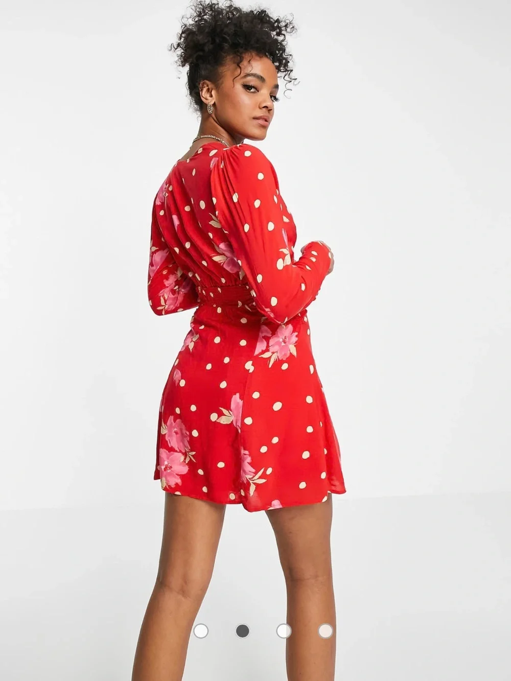 Free People Date Night Mini Dress In Floral Spot Print-red NWT